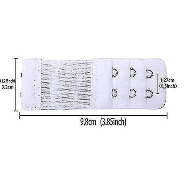 Xelparuc 8 st mjuka bh-förlängare för kvinnor, 2-krokars bh-förlängare i elastiskt material, 3,9\"x1,3\" (svart, vit, beige, ljus beige)
