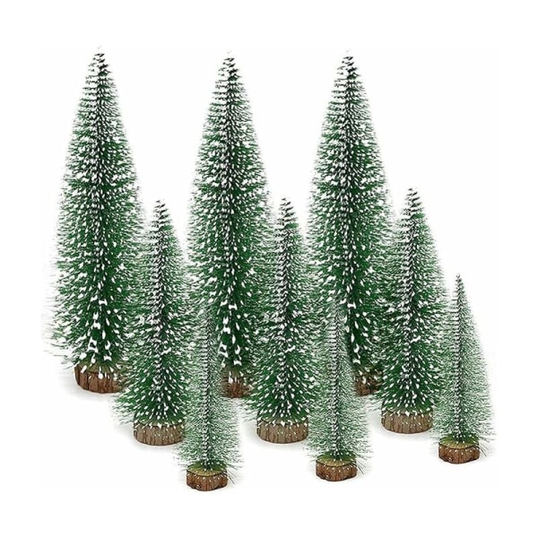 Grønt minitræ kunstigt juletræ minijuletræ 10/15/20 cm juletræ DIY Display Borddekoration (9 stykker)