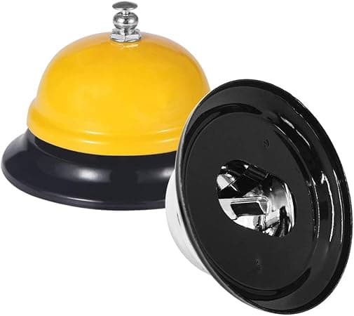 Set med 2 rostfria ringklockor - gul, silver
