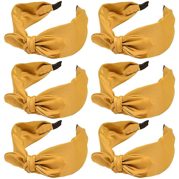 Knuten rosett S för kvinnor Mode knut, kaninöron bred S elastisk -26（gul）