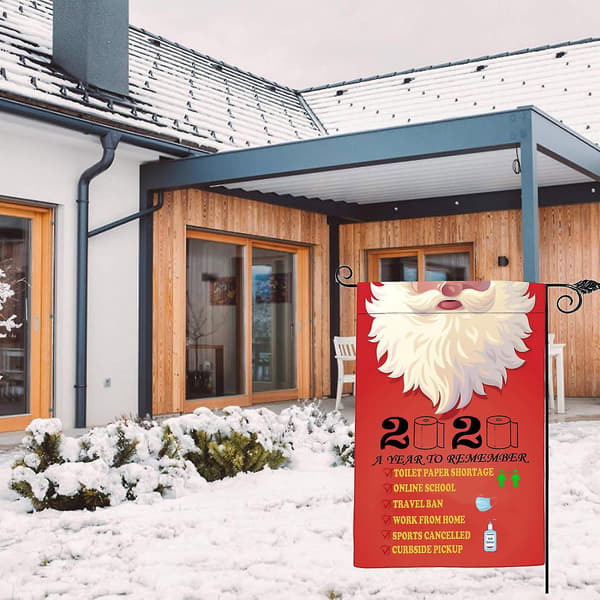 Glad Jul Trädgårdsflagga, Juldekorationer Rustik Lanthus
