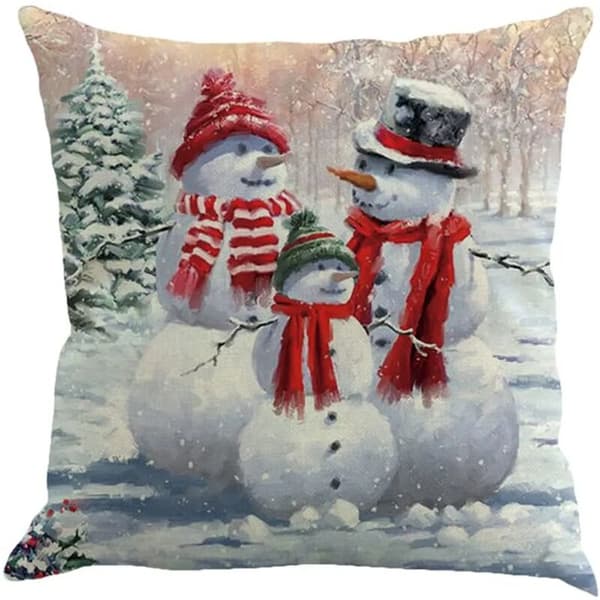 Dekorativa bomullslinne kuddfodral för jul, 4 st, 45 x 45 cm