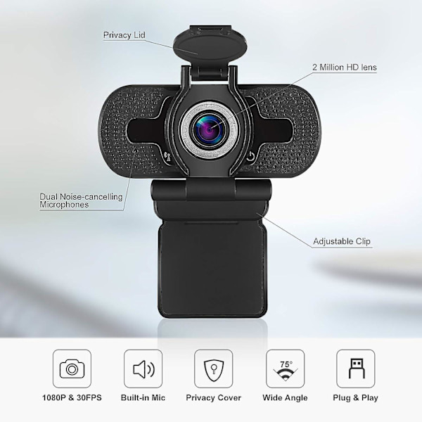 1080p och Micro USB webbkamera dator PC/mac