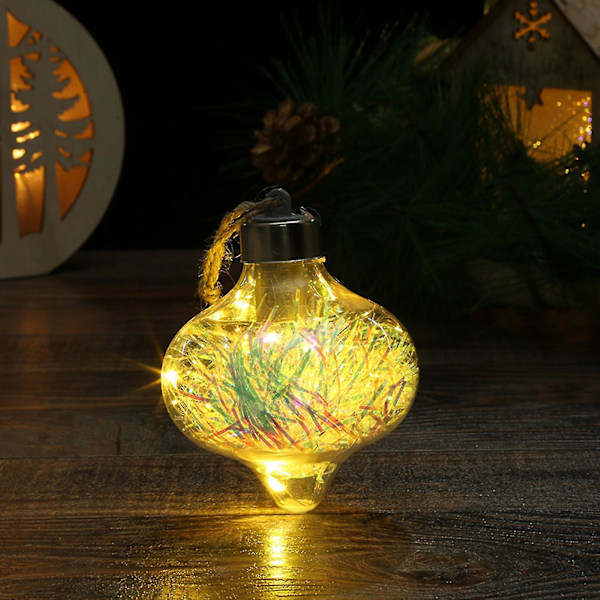 Julkula med LED-ljus, Transparent Julkula, Julgranshänge, Glödande