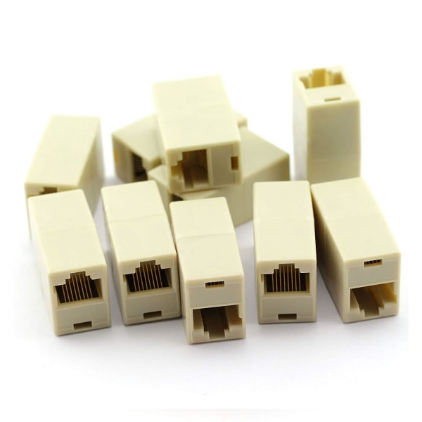 10 stycken Rj45-koppling Cat5 Cat5e-förlängningskontakt Ethernet Lan-kabelkontaktkontakt