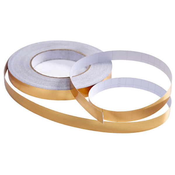 Dekorativ självhäftande kakeltejp, tejp, Triumph vattentät fogtejp, golvväggstakdörrfönster heminredning (0,5 cm x 50 m) guld