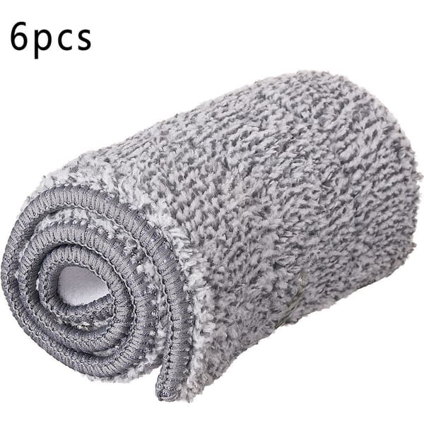 Ersättningsmoppdynor, 6-pack Mikrofiber Moppdynor, Platta Moppdynor för Hem, Kontor, Trägolv, Marmor, Kakel