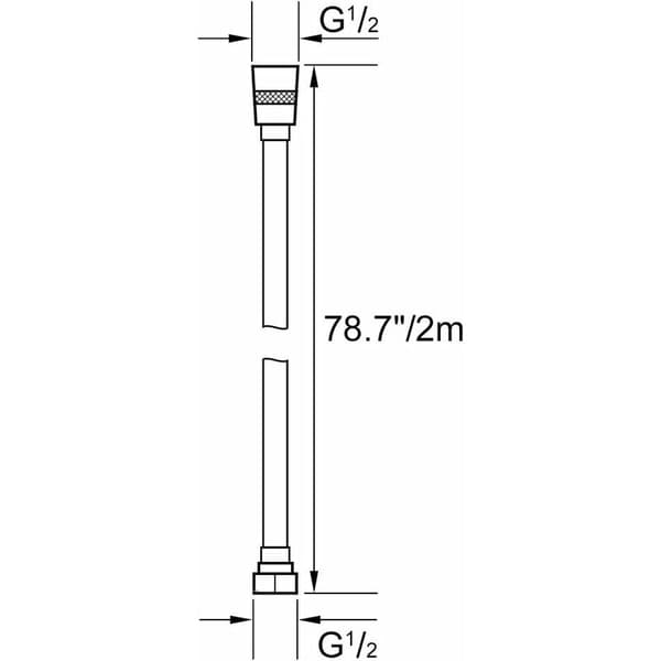 2 m duschslang, 360° rotation, explosionsgeschützter PVC-Duschschlauch, schwarz