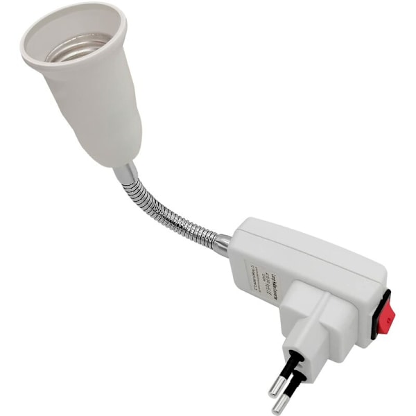 E27-uttag med strömbrytare för köksvägglampa - AC 220V, E27-uttag lamphållare för bordsgaragelampa (utan glödlampa)