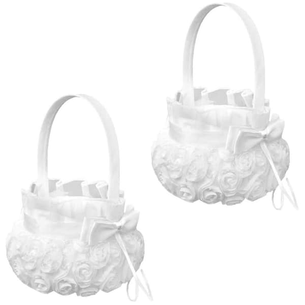 2023-2 st blomsterbarn bröllopskorgar ros blomsterbroderi korg