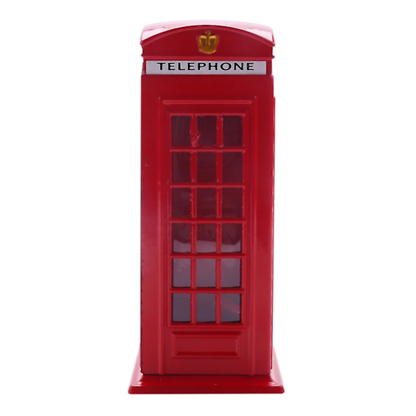 Metallröd brittisk engelsk London telefonkiosk bank spargris spargris spargris röd telefonbok