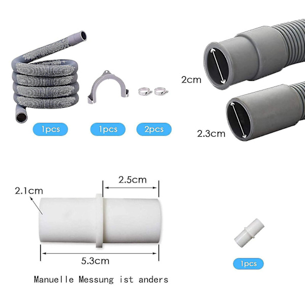 Förlängningsslang för avloppsslang 19mm-28mm Manschett för Siemens Electrolux Tvättmaskiner Diskmaskiner 1,5m-4
