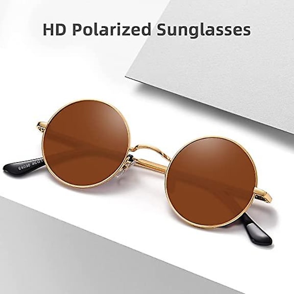 Pienet pyöreät aurinkolasit polarisoidut miehille ja naisille Retro Vintage Circle Hippie aurinkolasit Uv400