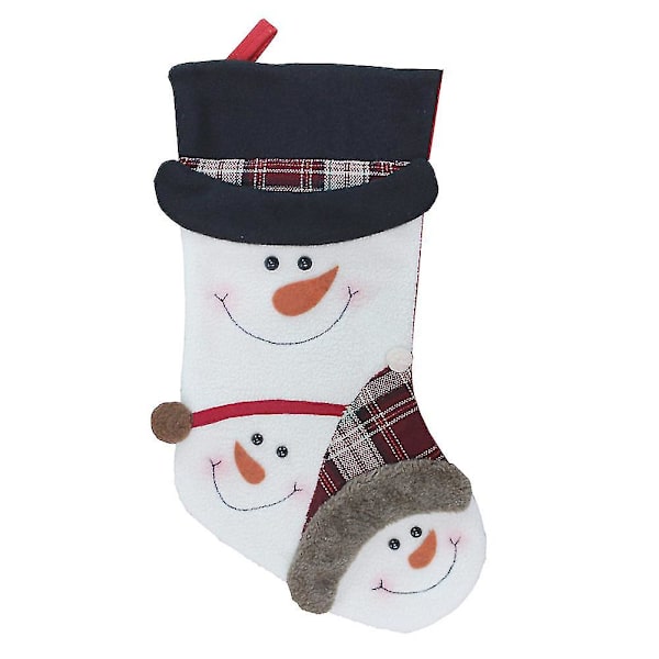 Julklappspåse med julstrumpor, snögubbe, juldekoration