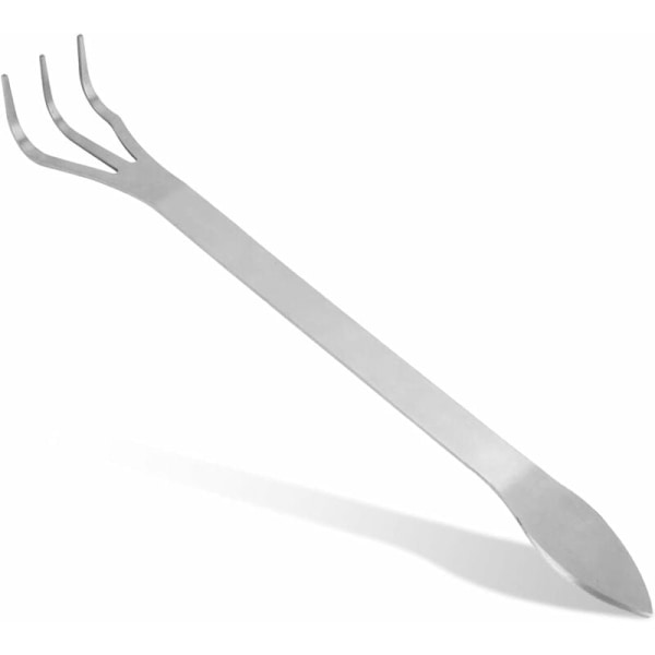 Klorive, 3-gafler håndkultivator Rustfrit stål Manuel rivefræser med ergonomisk håndtag til havearbejde og jordløsning (dobbelt rive)