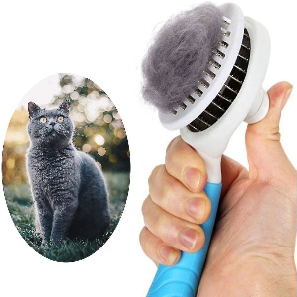 Katteplejebørste, selvrensende glat børste, velegnet til hunde og katte Pet