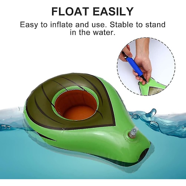Uppblåsbara Dryckesflottar 6-pack Avocado Frukt Pool Dryckeshållare Återanvändbara Uppblåsbara Flottande Underlägg För Sommarpoolparty Tillbehör Strand Hållare-26