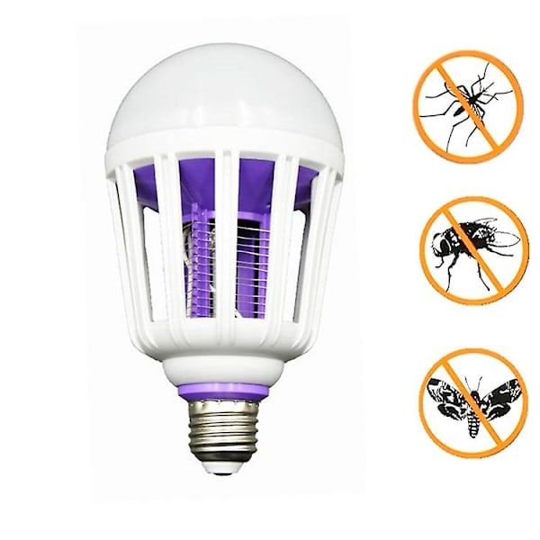 Bug Zapper-glödlampa, 2 i 1 myggdödarlampa LED elektronisk insekts- och flugdödare, verandalampa för entré, dörröppning, korridor, balkong och uteplats