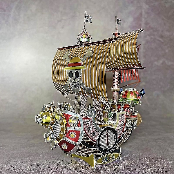 3d metall pussel piratskepp laserskärning Färgglad modell båt gör det själv hantverk presentleksak-4（silver）
