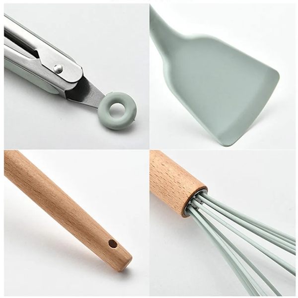 11-delad köksredskapsuppsättning i silikon, non-stick