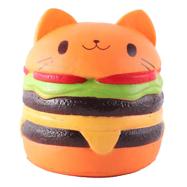 Squishies Hamburger Katt Jumbo Slow Rising Kawaii Bröd Squishies Leksak Prime Billig För Samling Present
