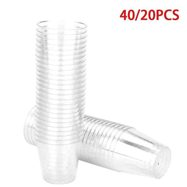 20 st återanvändbara picknickglas i plast för utomhusbruk, 30 ml, kristallklara, PP-material