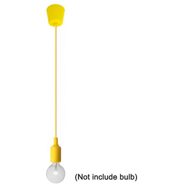 Base pendler, Ablevel E27 base base silikone pendler hængelampe med ledning (uden pære), gul