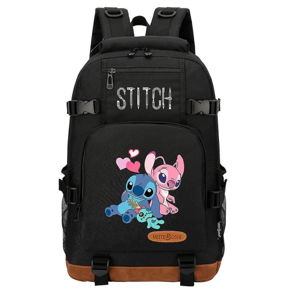 Stitch Skolväskor USB -laddningsryggsäck för högskolestudenter - Laptopväska med stor kapacitet för pojkar och flickor1