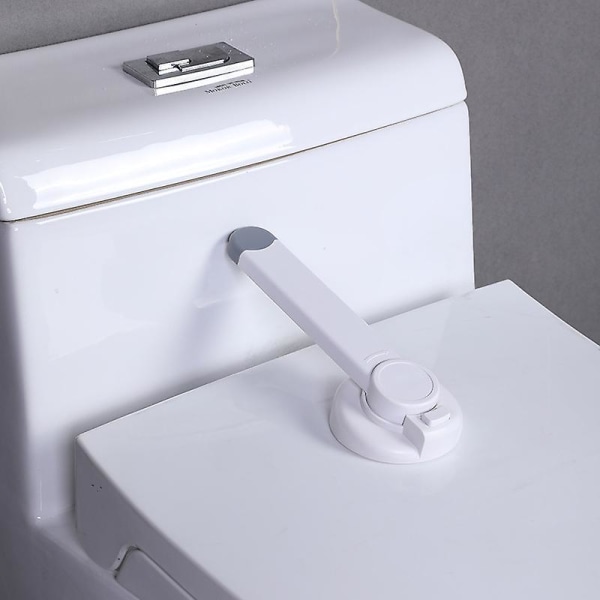 (3-pack) vitt toalettlås Barnsäkerhet - perfekt baby toalettsitslås med lim | Enkel installation, inga verktyg behövs | Passar de flesta toalettstolar