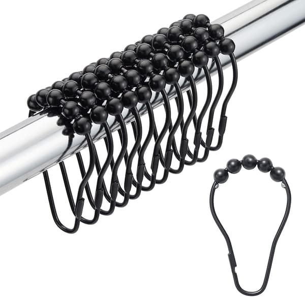 Duschdraperi-krokar för metallduschringar Duschdraperi-krokar - 36-pack
