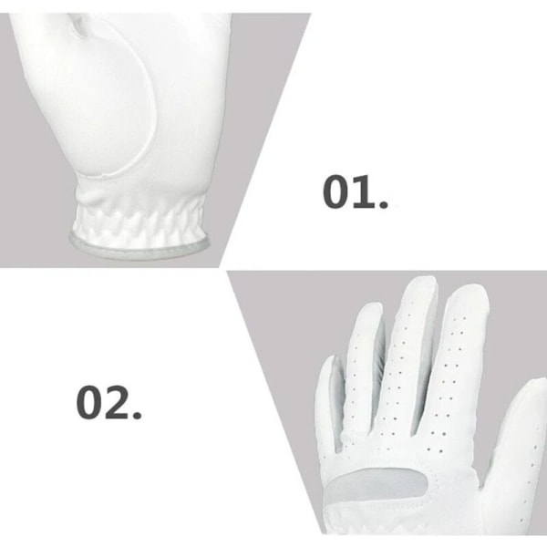 piece herre golfhandske venstre hånd højre hånd super blød fiber åndbar herre golf handske hvid (højre hånd str. 25)