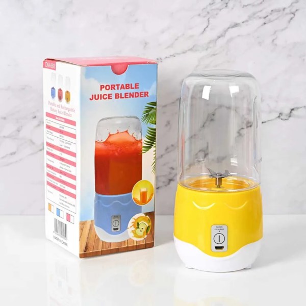 400 ml bärbar mixer, elektrisk juicepresskopp fruktjuice mixer, USB-laddningsbar stativblandare (gul)