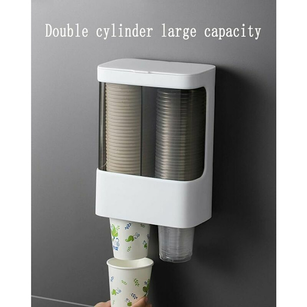 Pappersmuggdispenser för dryckesdispenser. Muggdispenser. Dammtät pappersmuggförvaringslåda Vit pappersmuggdispenser.