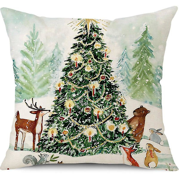 4 st julgrans kuddfodral dekorera 45x45cm