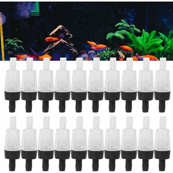 Akvarietilbehør 20 stk. Luftpumpe Kontrolventil, Kontrolventil, Akvarium Tilbehør Tilbehør PVC Envejs Kontrolventil til