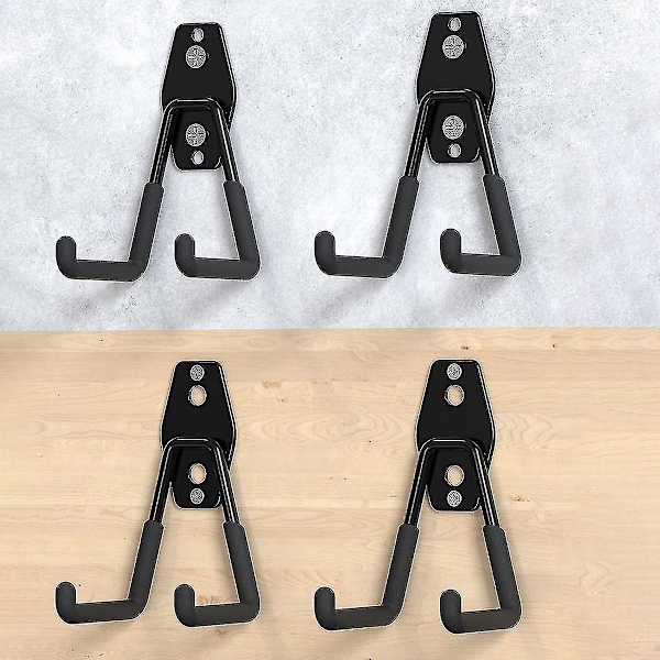 Garagekrokar Heavy Duty 4-pack, Garageförvaringskrokar, Väggmonterade garagehängande krokar för cykel, stege