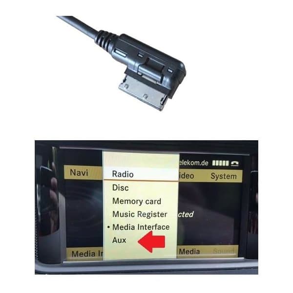 1 Bluetooth-adapter, Mercedes AMI-gränssnitt, Bluetooth 5.0 A2DP, MP3-streaming AUX-IN, BCES ML GL-klass 2009-2014.