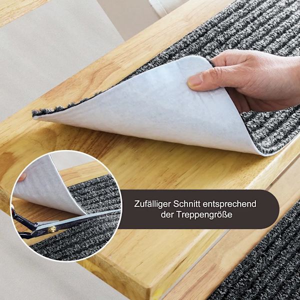 Freetoo trappmatta 15-delad trappmatta 20X76 cm självhäftande trappmatta