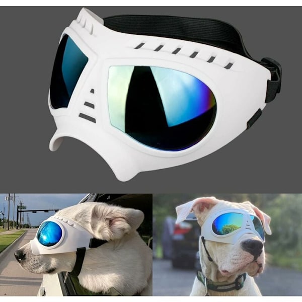 Hundglasögon, Ögonskydd, Justerbara Remmar, Lätta Anti-UV Solglasögon för Medelstora/Stora Hundar