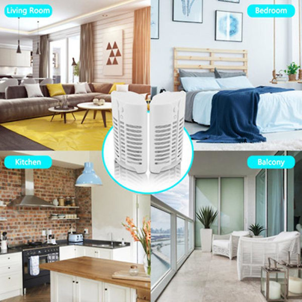 2-pack inomhus flygande insektsdödare med unik plug-in UV-ljusfälla teknologi och sensor för skadedjursbekämpning för myggor och myggor