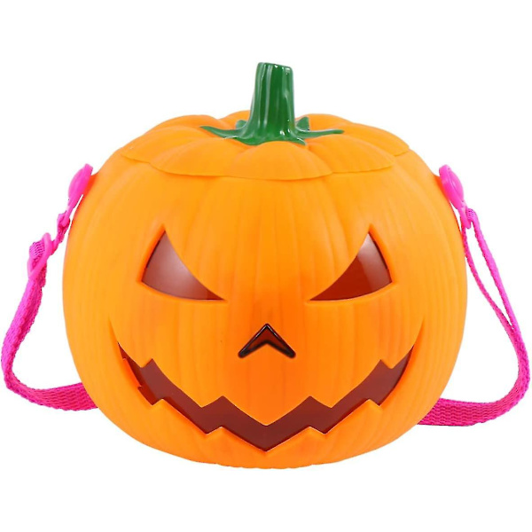 Halloween Dekoration Pumpa Lampa Lykta Nattljus PVC Orange Hängande Ljus Med Handtag