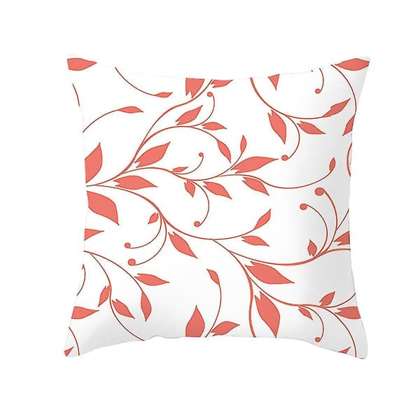 Levande Korall Polyester Kuddfodral Soffa Bil Midja Kastkudde Överdrag Heminredning