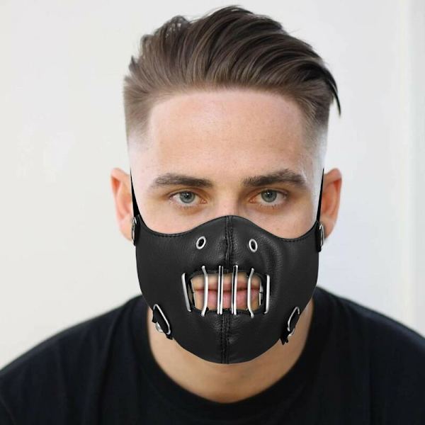 Lädermask, Herrmotorcykelcykelcykel, ihålig halv ansiktsmask