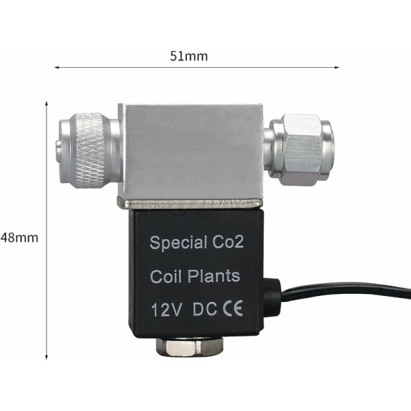 ??Magnetventil til akvarium CO2 System Regulator DC 12V Output Connect M10 1 udvendigt gevind Enkelt hoved lydløs lavtemperaturversion