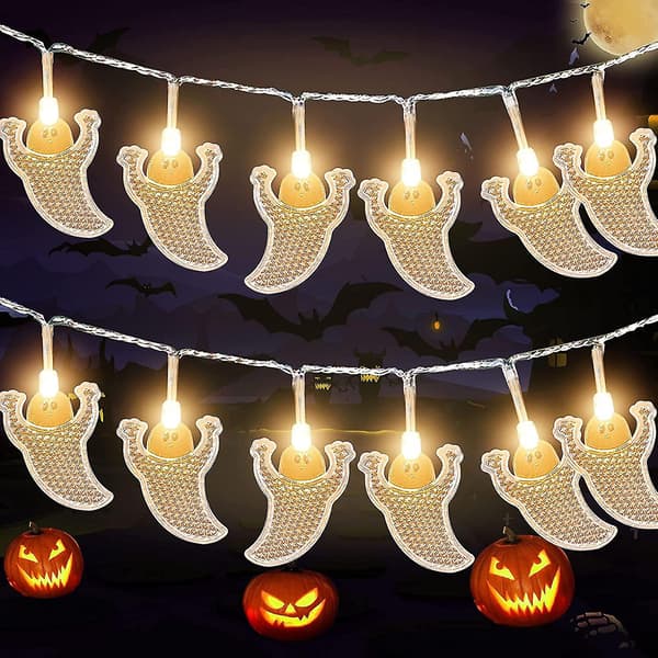 3m Ghost String Lights - 20 LED Halloween Ghost Light - LED String Lights för Halloween dekoration