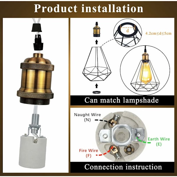 Retro E27 Lampfot Edison Retro Kronljusstake Massiv Keramisk Adapter 4 Stycken Mässing Retro Sockel