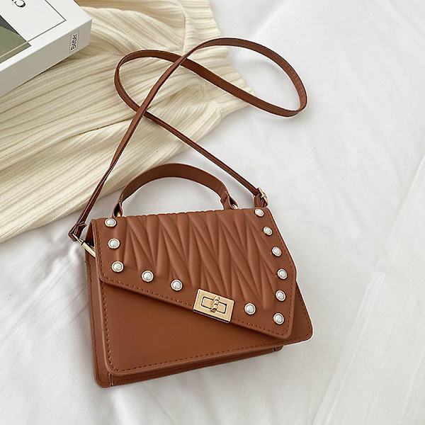 Crossbody-väska - axelväska, liten fyrkantig handväska med modekedja, handväska för kvällskopplingar