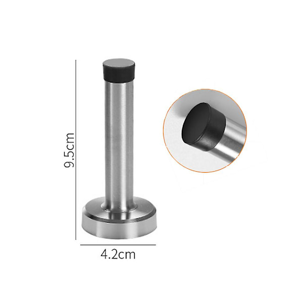 Väggdörrspärr i rostfritt stål - 9,5 cm hög