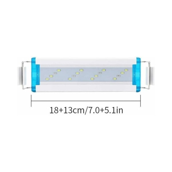 LED-akvariebelysning, LED-akvarielampe, 18-58 cm meget tynd LED-lampe til akvarium til belysning