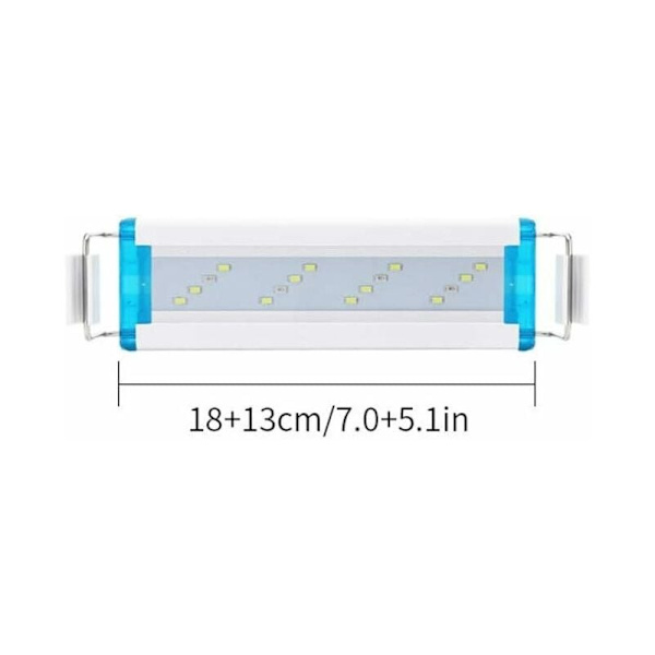 LED-akvarieljus, LED-akvarielampa, 18-58 cm mycket tunn LED-lampa för akvarium för belysning